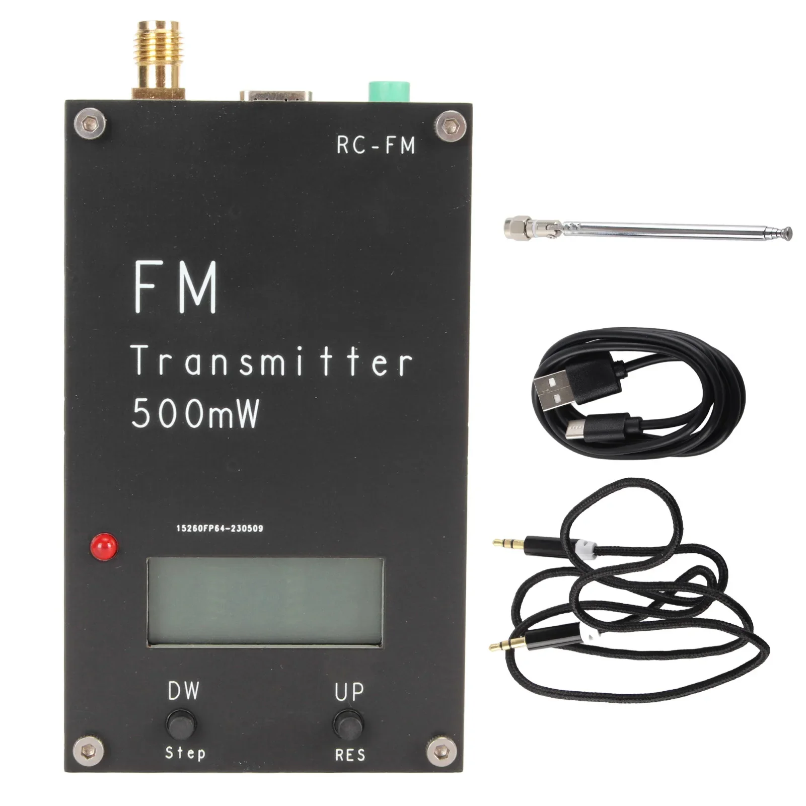 2000M 0.5W 500mW FM Transmitter Frequency LCD Display Stereo Digital 76-108MHz Adjustable Frequency FM Transmitter for FM Radio