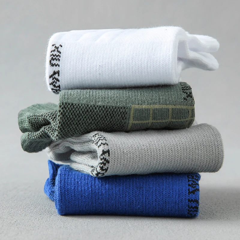 ‌ 3/5/10 paires de chaussettes pour hommes, en coton, solides, à séchage rapide, anti-odeur, en maille, respirantes, pour la course à pied, l'athlétisme, la remise en forme, chaussettes courtes