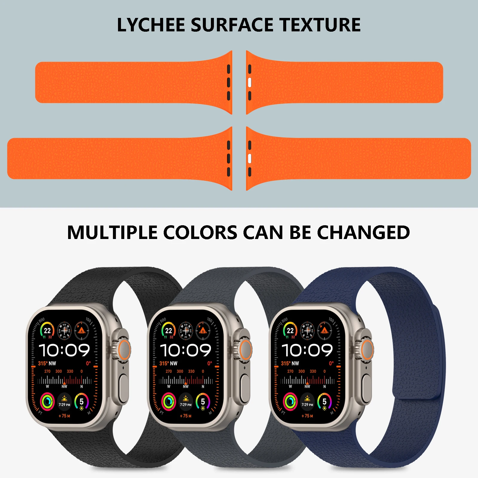 Magnetic Strap For Apple Watch Ultra 2 49mm 44mm 45mm 46mm 42mm Belt Silicone Bracelet iWatch Series 10 8 7 6 5 9 Se 40mm Bands