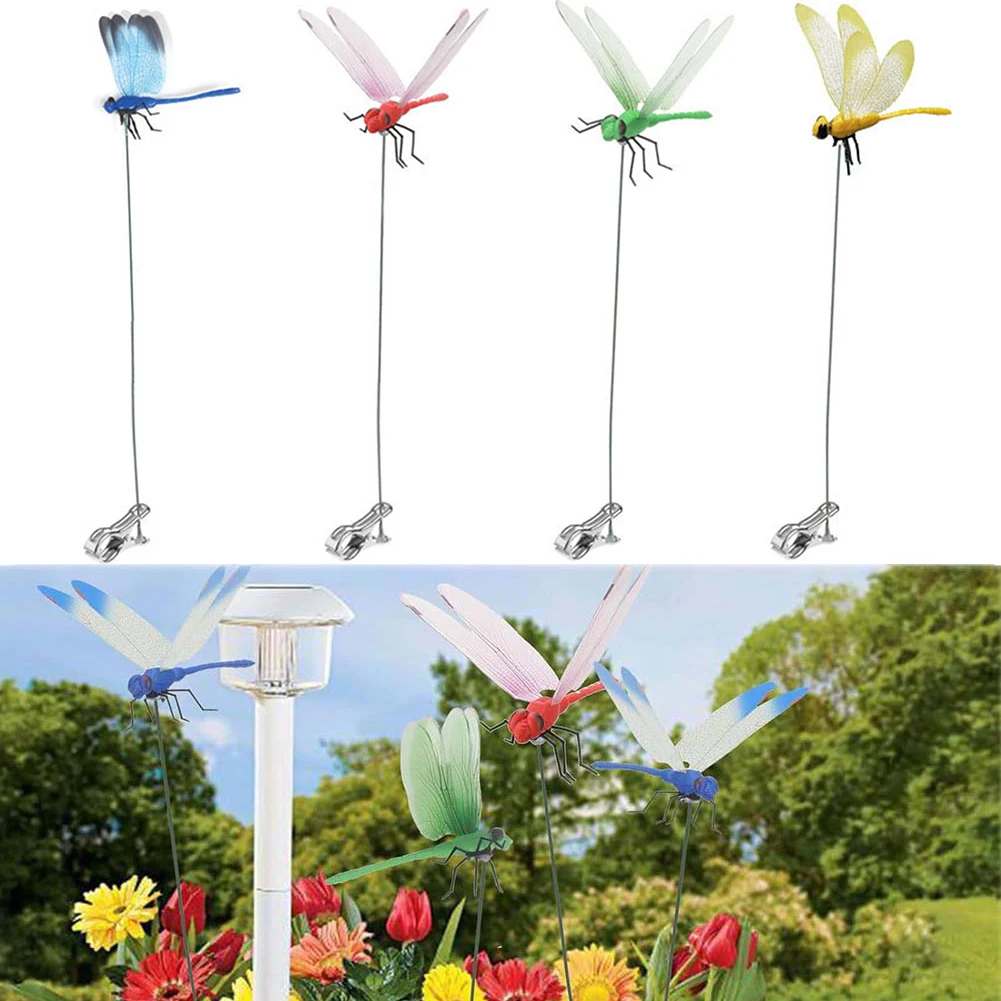 

3D Dragonfly Clips Bug Repellent Simulation Dragonfly Clip Outdoor Garden Dragonfly Decor for Garden Terrace Balcony