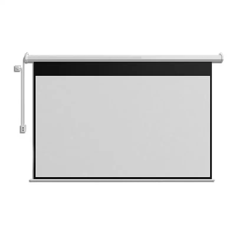 120 Inch 4:3 Motorized Projection Screen, White Fiber Electric Automatic Lifting Screen with Remote Control