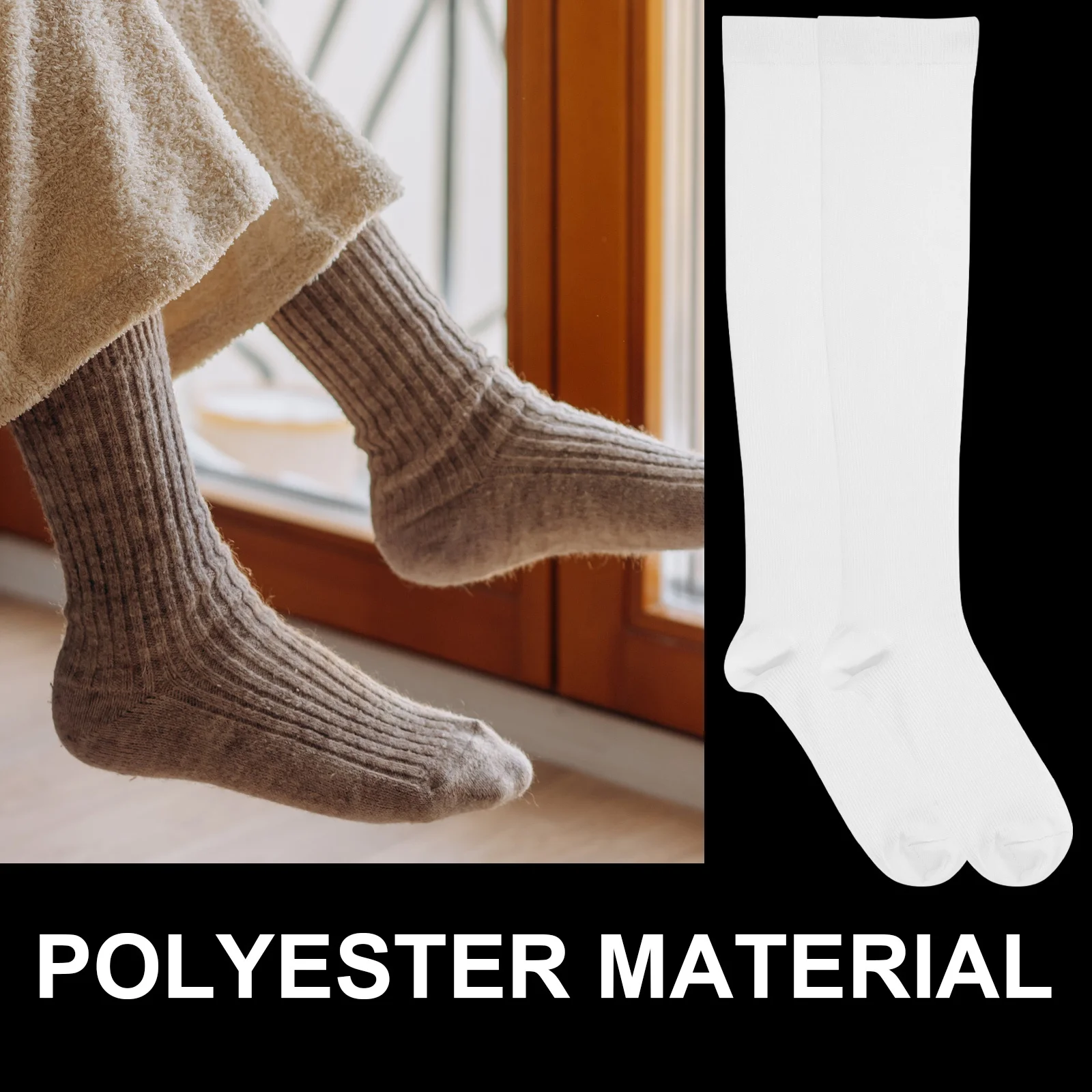 3 أزواج من الجوارب الرياضية المضغوطة للركبة للسياج والجري والتدريب الداعم وخفيف الوزن وجيد التهوية