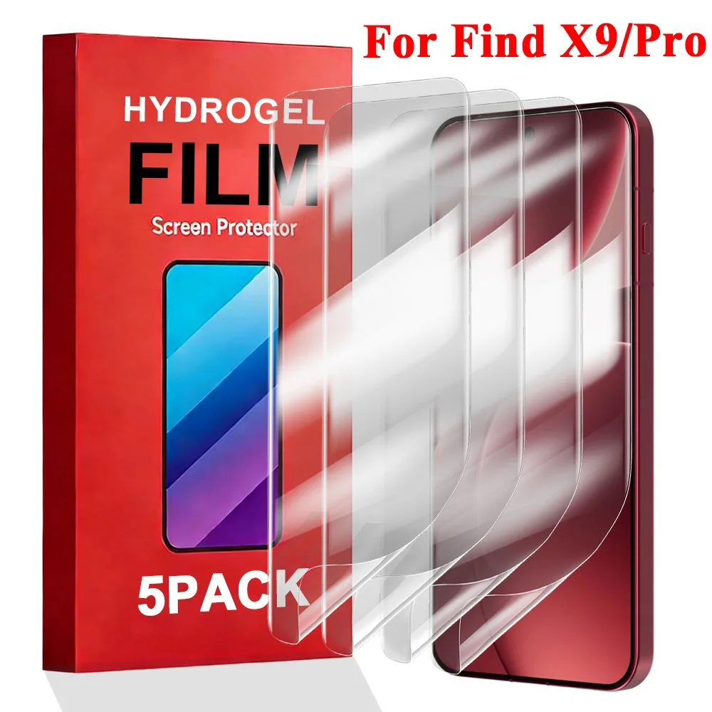 

1-5Pack Hydrogel Film for Oppo Find X9 X9 Pro Clear HD Anti-scratch Full Cover Screen Protector Premium protective Accessories