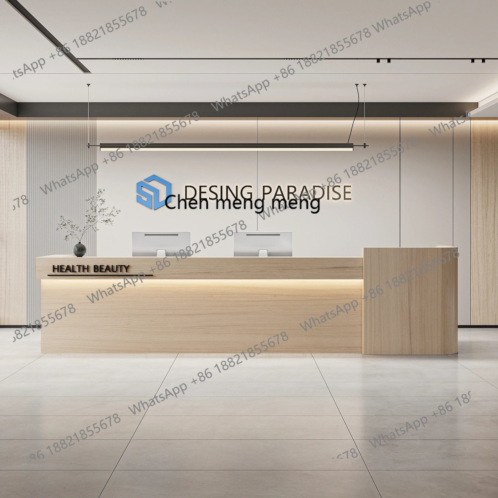 

Стойка регистрации Современная и простая компания Лобби отеля Стойка обслуживания салона красоты Тренажерный зал-бар