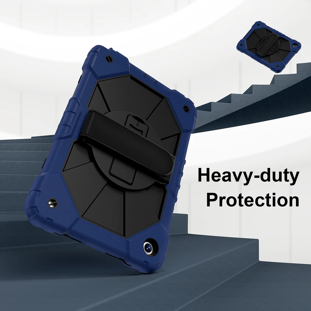 حافظة بحامل دوران 360 درجة لهاتف سامسونج تاب A9 بلس A9+ حافظة تابلت بمسند مقاوم للصدمات مع غطاء صلب بمقبض