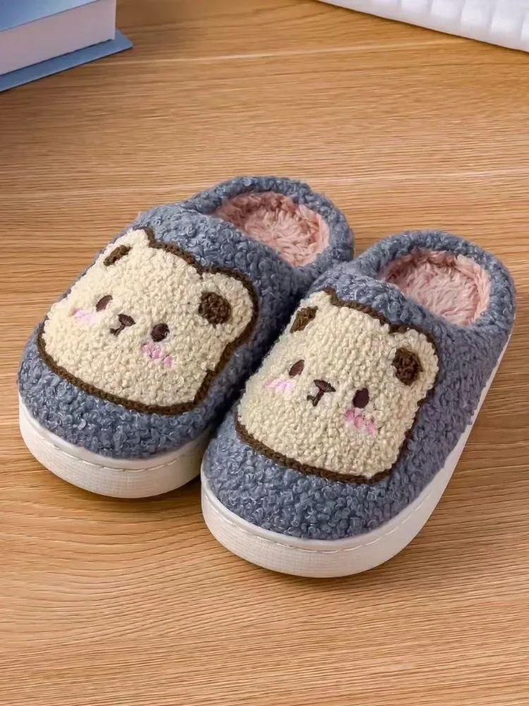 

2025 New Winter Fluffy Slippers for Men and Women Fashion, Simple, Cute and Warm Autumn and Winter Home Slippers
