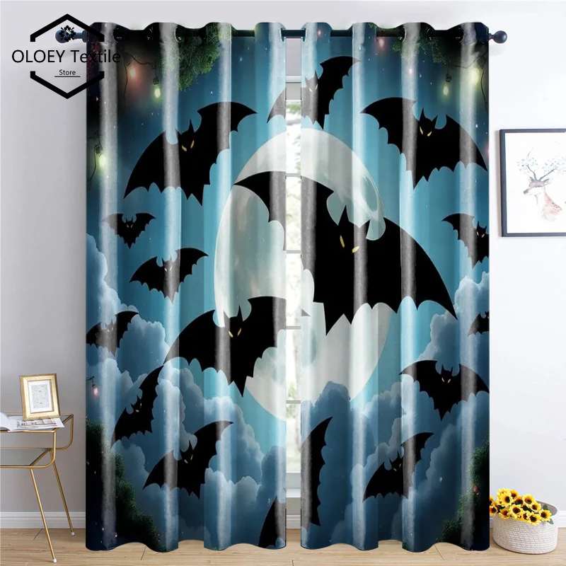 

Bats Assemble! The Guardian of The Night Print Curtains - Customized Patterns Curtains for Living Room Bedroom Window Drapes