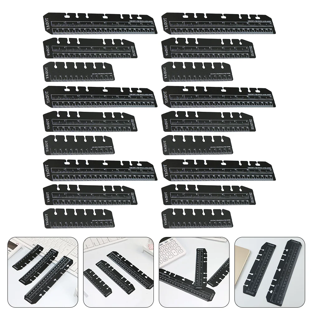 18pcs Bookmarks Ruler Plastic Page Marker Portable Thin Light PVC Bookmark Scale for School Office Home Planner