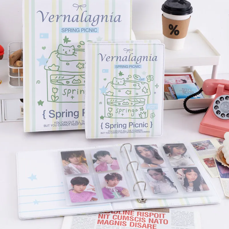 

Picnic Diary A4 Photocard Album Loose Leaf PU Binder for Photocards, Postcards, Holographic Tickets, Instax Photos Storage Book
