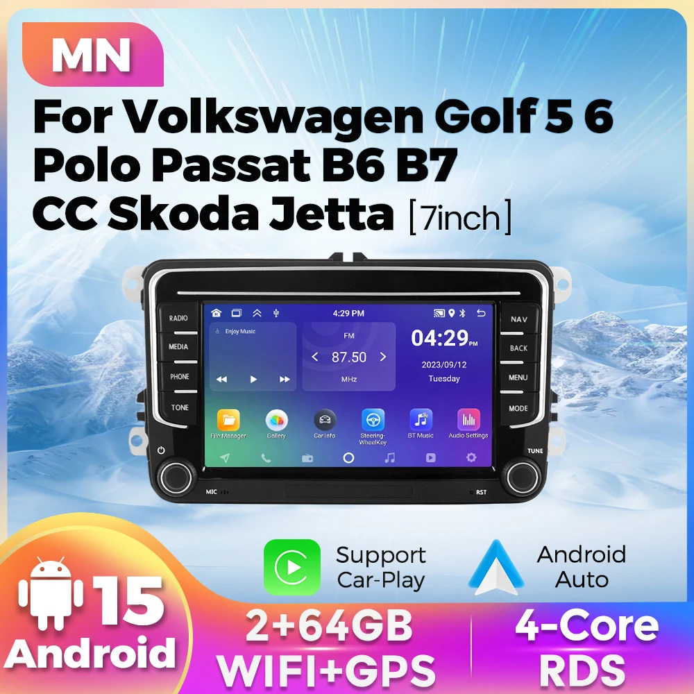 

Android 13 Multimedia Player for VW Volkswagen Passat B7 B6 CC Golf 5 6 Touran Polo Tiguan Jetta Skoda Carplay Car Radio GPS RDS