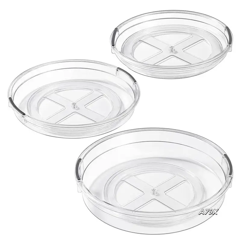 

Прозрачный органайзер Lazy Susan для шкафа, кухни, вращающейся организации специй на холодильнике