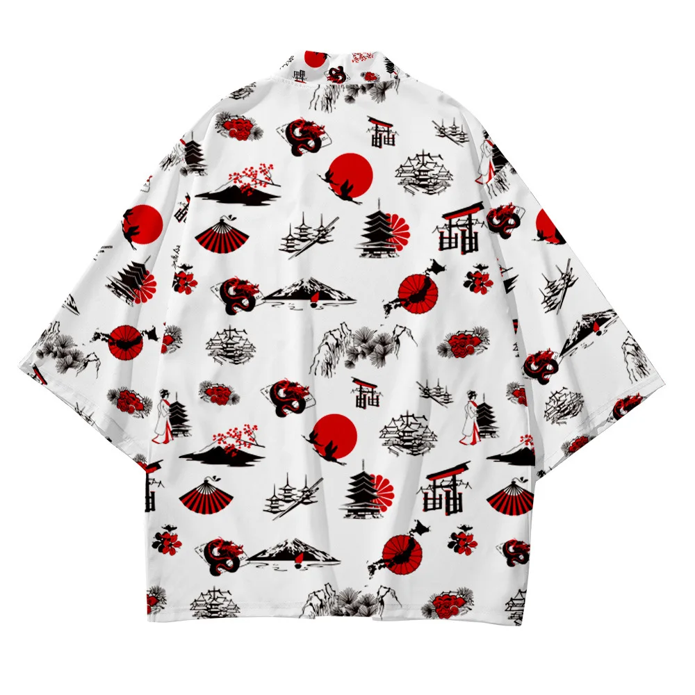 Plus Size 5XL 6XL 4XL 3XL Beach Japanese Fashion Kimono Kimetsu No Yaiba Robe Cardigan Men Shirts Yukata Haori Women's Clothing