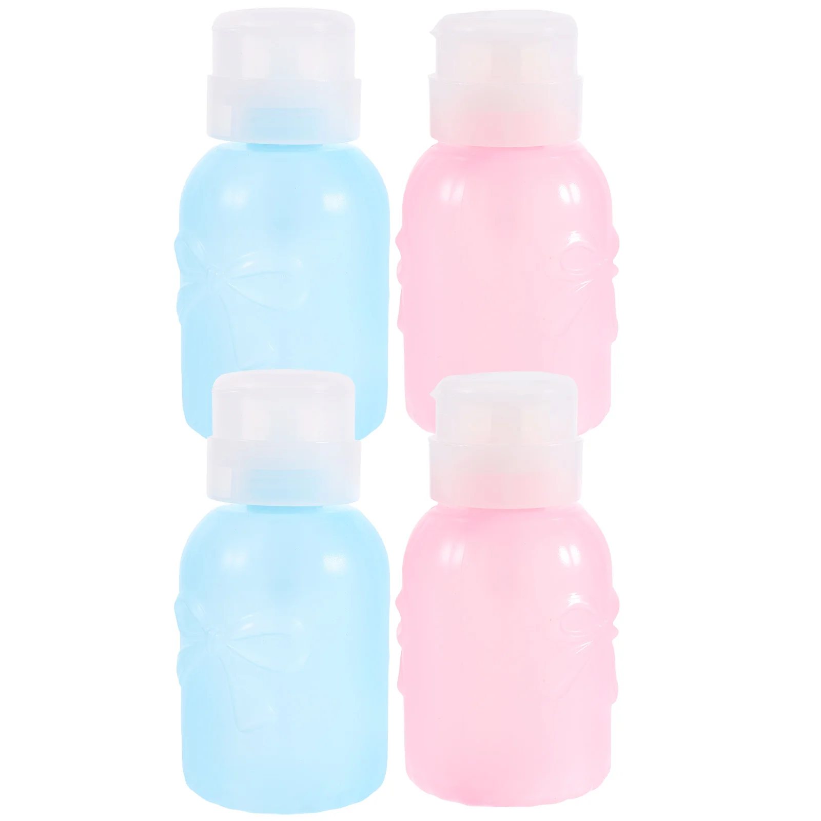 4 قطعة المحمولة دفع أسفل مضخة موزعات مزيل ماكياج زجاجات مزيل طلاء الأظافر حاويات فارغة السفر موزع سائل #6