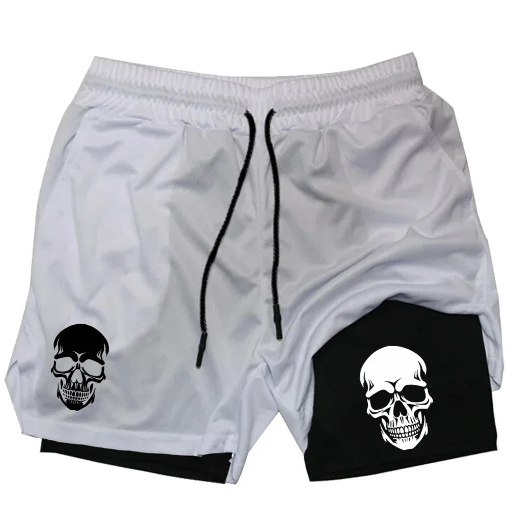2-in-1 Men's Workout Shorts Quick Dry with Phone Pocket Towel Loop Gym Running Fitness Compression ZY0103