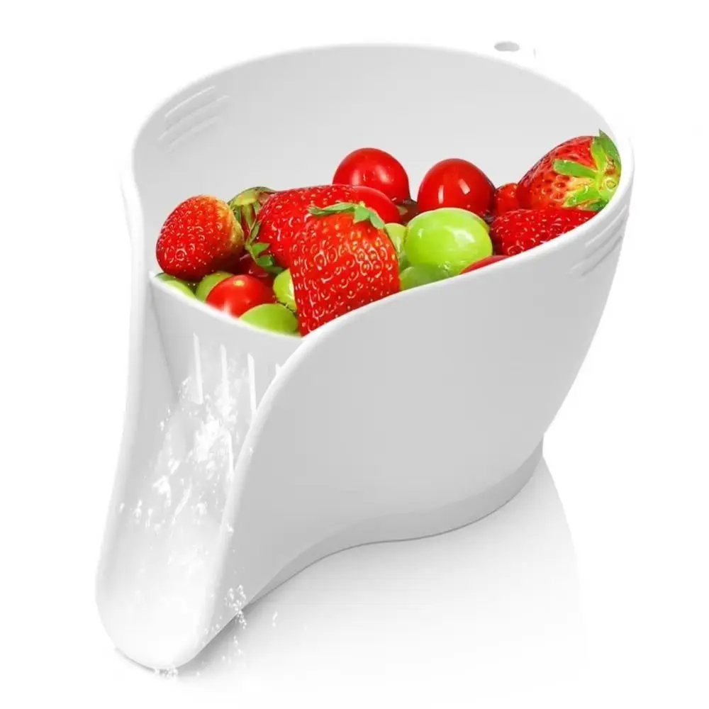 

Silicone Drain Basket Multifunction with Spout Sink Strainer for Washing Fruits Water Filter Small Kitchen Colander Bowl