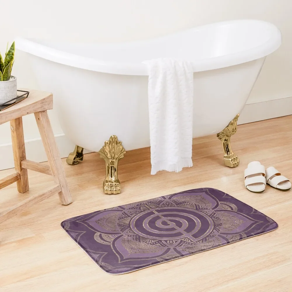 

Reiki Cho Ku Rei - pastel and gold Bath Mat Bathrooms Accessories Novelties Bathroom Items Mat