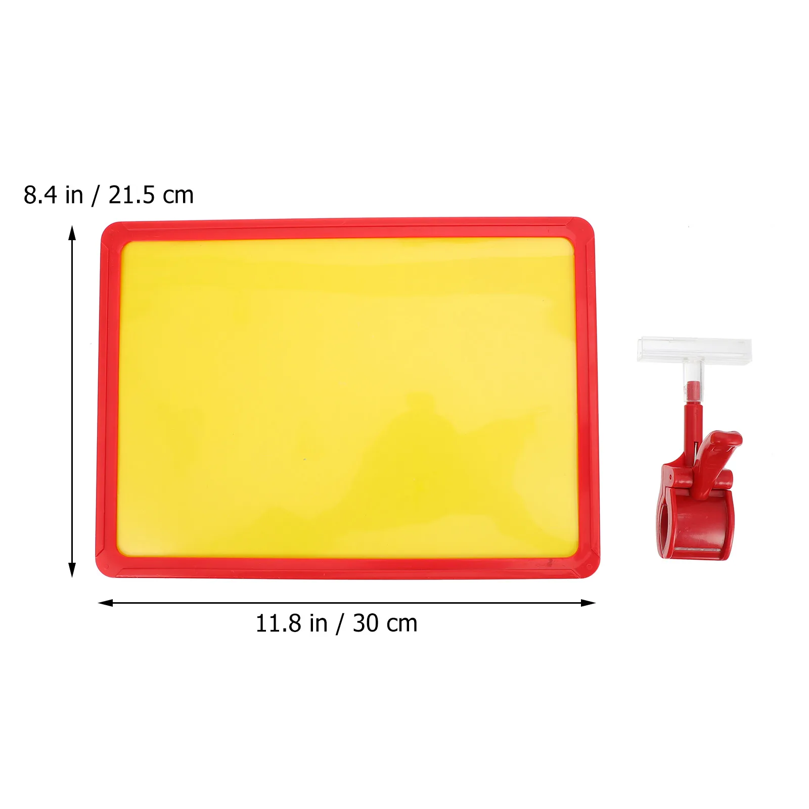 1 set A4 Clip Tags Label Sign Holder Double Sided Red Merchandise Clips ABS Material Price Tag Board Reusable