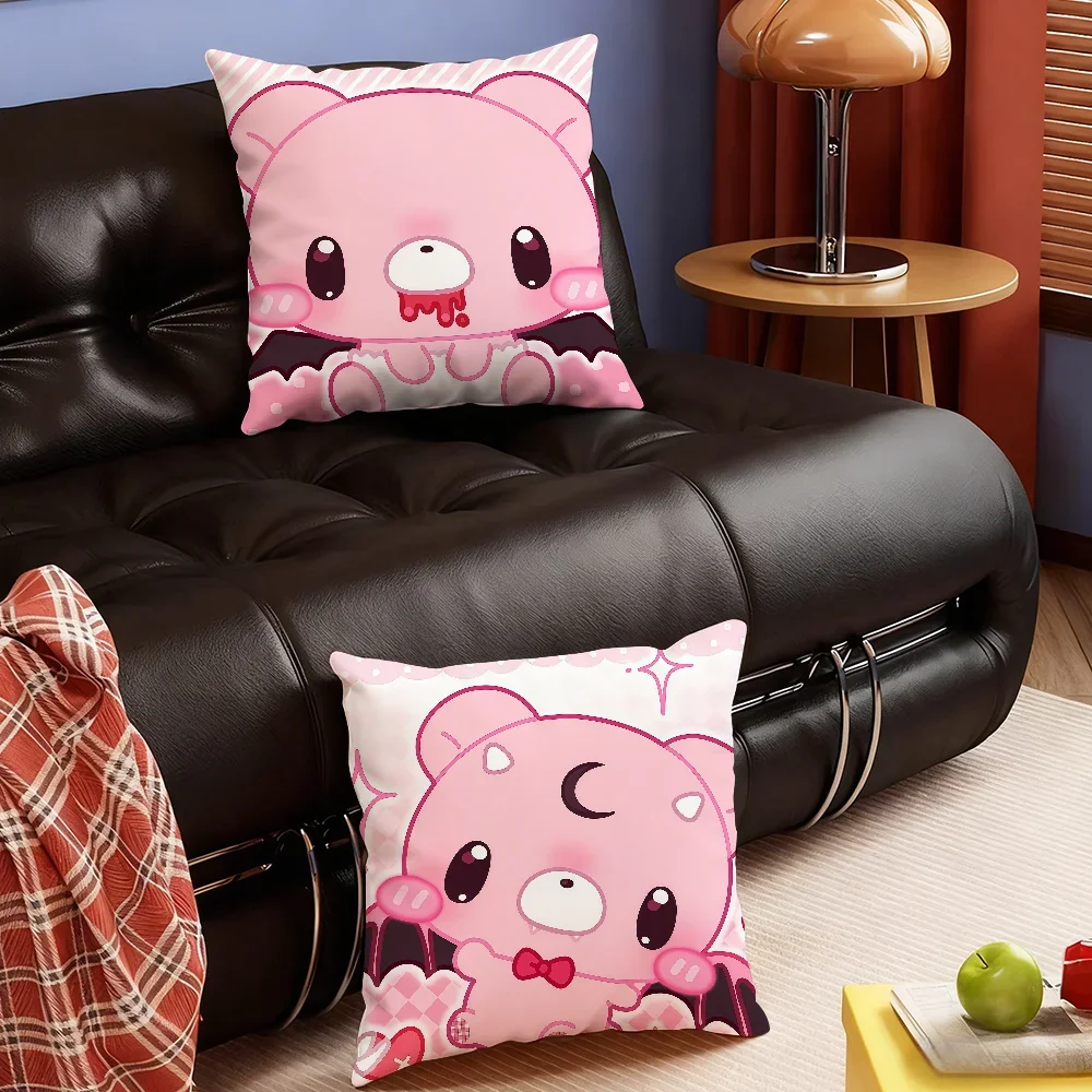 Cartoon G-Gloomy B-Bear-S Kawaii Pink cushion cover Soft Smooth Pillow Case Hidden Zipper Washable Decorative Couch Office Gift