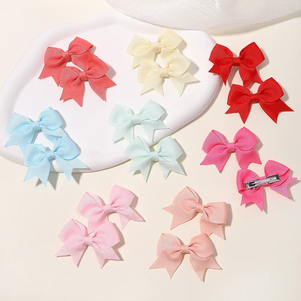 10 pz/set Cute Girls Principessa Forcelle Archi Dei Capelli In Nylon Sicuro Clip di Capelli Barrettes per Neonati Più Piccoli Bambini Accessori Per Capelli Del Bambino