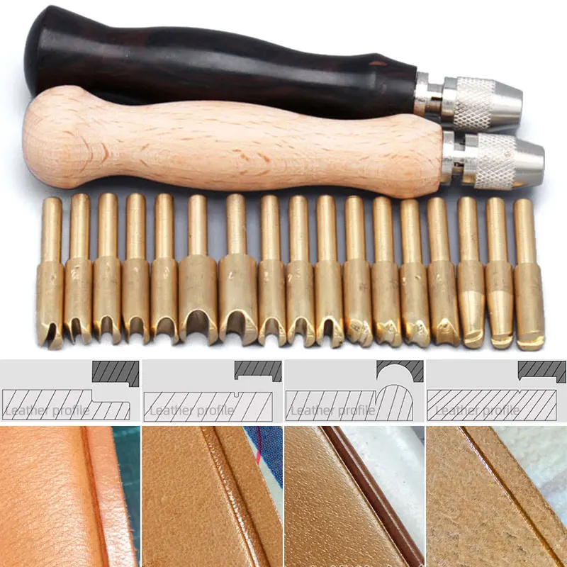 Leather Bisonnette Edge Beveler Push Beader for Leather Working Stitching Groover Scratch Creaser Embosser Edger Burnishing Tool