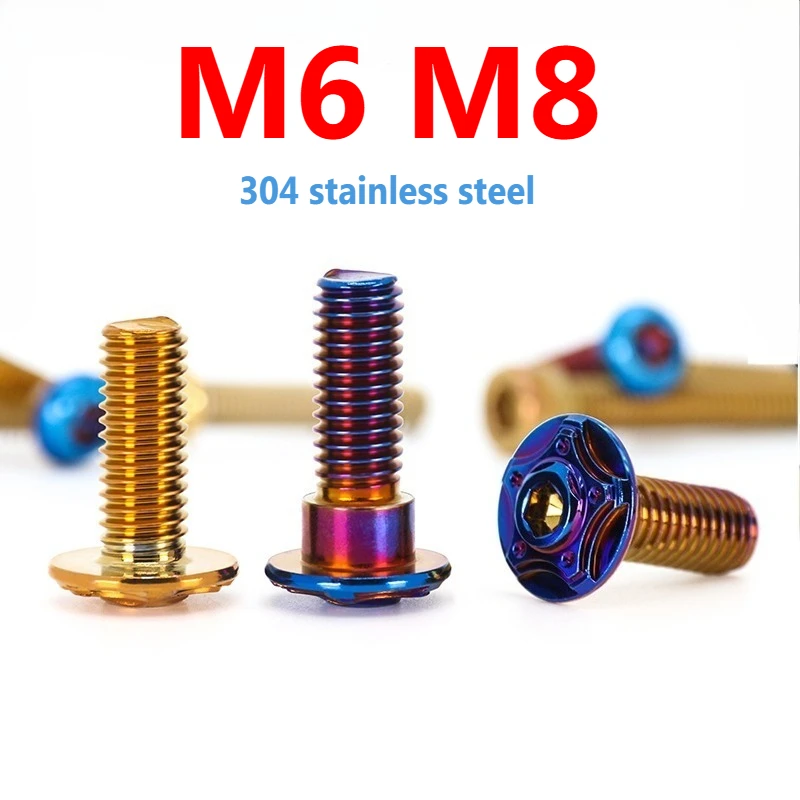 1pcs Motorcycle Rotor / Brake Disc Screws Bolts Plating Color M8*1.25mmM6*1.0mm For Honda Yamaha Kawasaki Suzuki Ornament