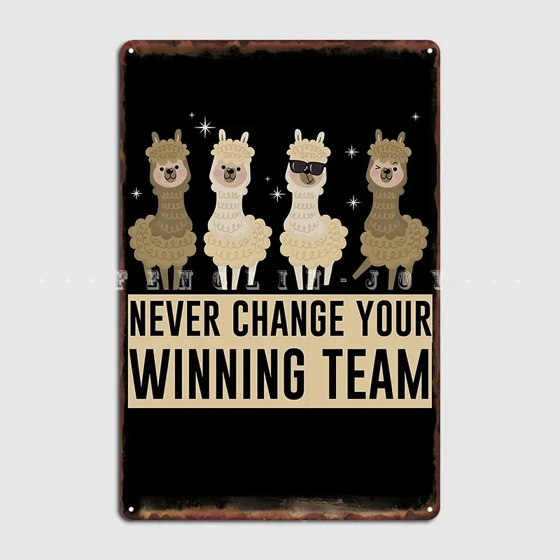 Alpaca Team Metal Sign Pub Garage Plaques Club Party Create Tin Sign Poster