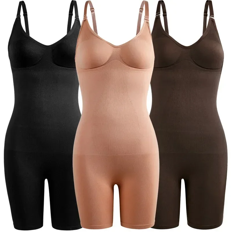 Seamless Bodysuit Women Butt Lifter Shapewear Waist Trainer Body Shaper Strappy-Back Chest Enhancing Corrective Underwear Corset