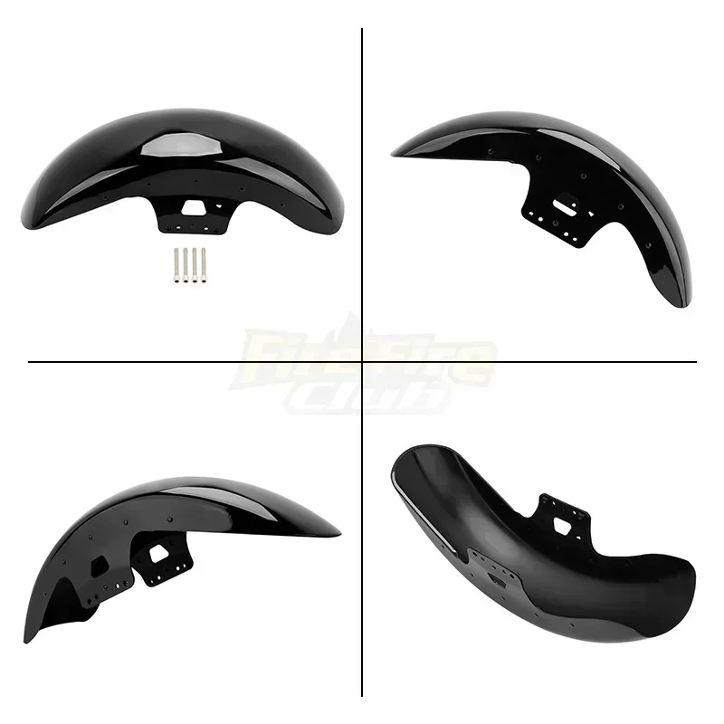 For Harley Touring Road King Electra Street Glide 14-up 17'' Chrome Gloss Black Motorcycle Front Fender Mudguard Cover Protector