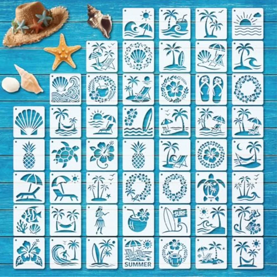 

Трафареты 4 дюйма, 50 шт., многоразовые пластиковые шаблоны для рисования, трафареты для рукоделия, декоративные трафареты для ткани, окон, стен, дома