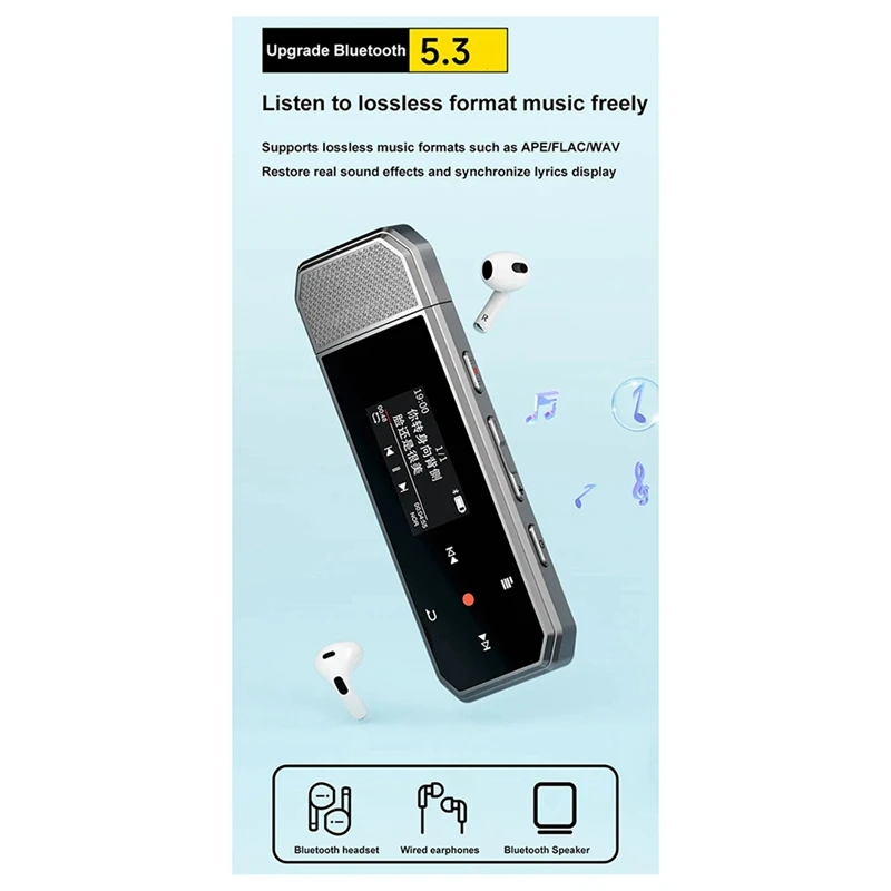 X80 USB MP3 Player Mini 64GB Touch Key Bluetooth 5.3 Sports Clip Music Player Support FM Radio Recorder E-Book Pedometer