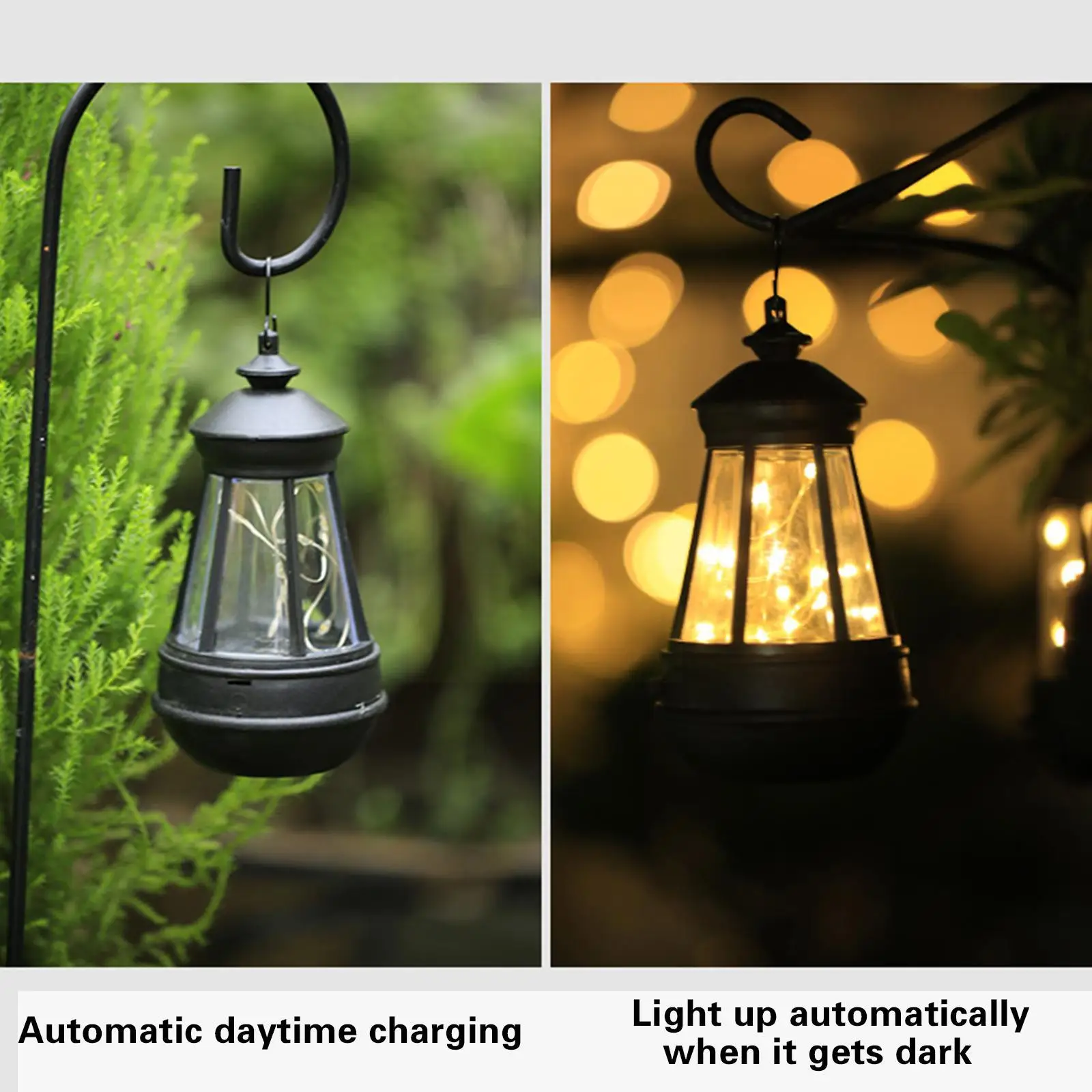 LED Solar Light Retro Kerosene Lamp Solar Powered Candle Outdoor Courtyard Garden Lantern Decor Light Hanging Portable Ligh S1C6