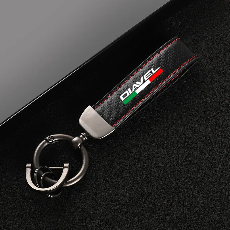 High-Grade Carbon Fiber Motorcycle Keychain Holder Keyring for Ducati X Diavel S 1260 Accessories