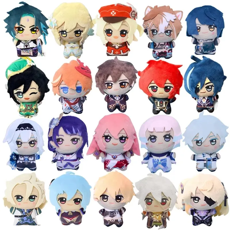 10CM Genshin Impact Cosplay Zhongli Klee Plushie Pendant Venti Diluc Xiao Eula Razor Fischl Klee Plush Pendant Backpack Fan Gift