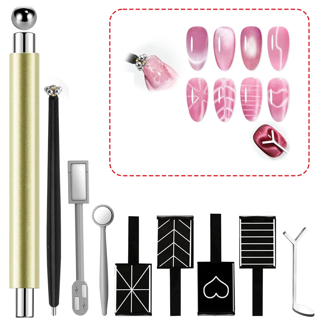 10Pcs Magnet For Nails Powerful Magnet Set With Ball & Heart