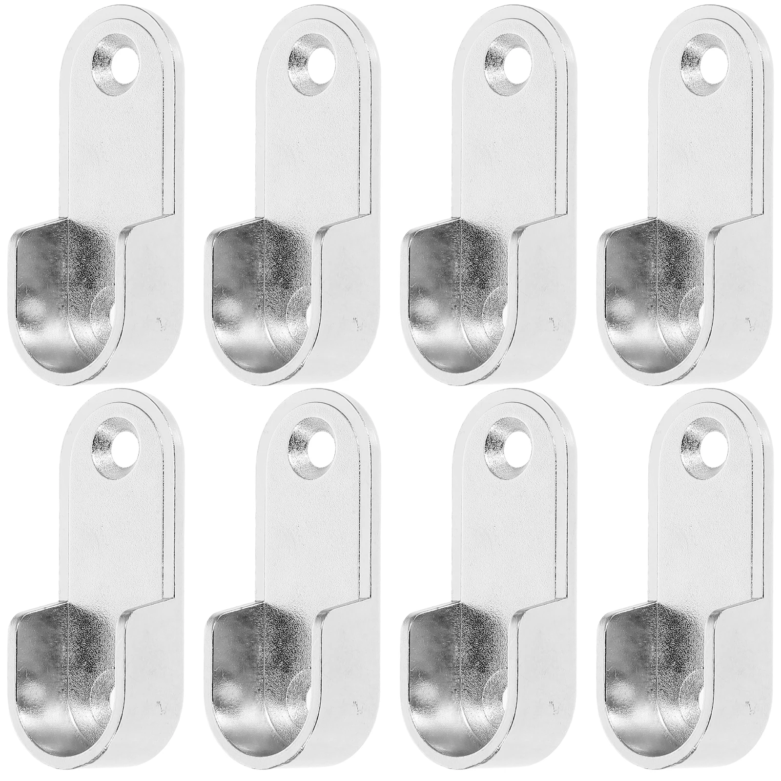 

8 Pcs Wardrobe Flange Seat Stainless Steel Closet Rod Support Bracket Silver Screws 15mm Heavy Duty Hardware