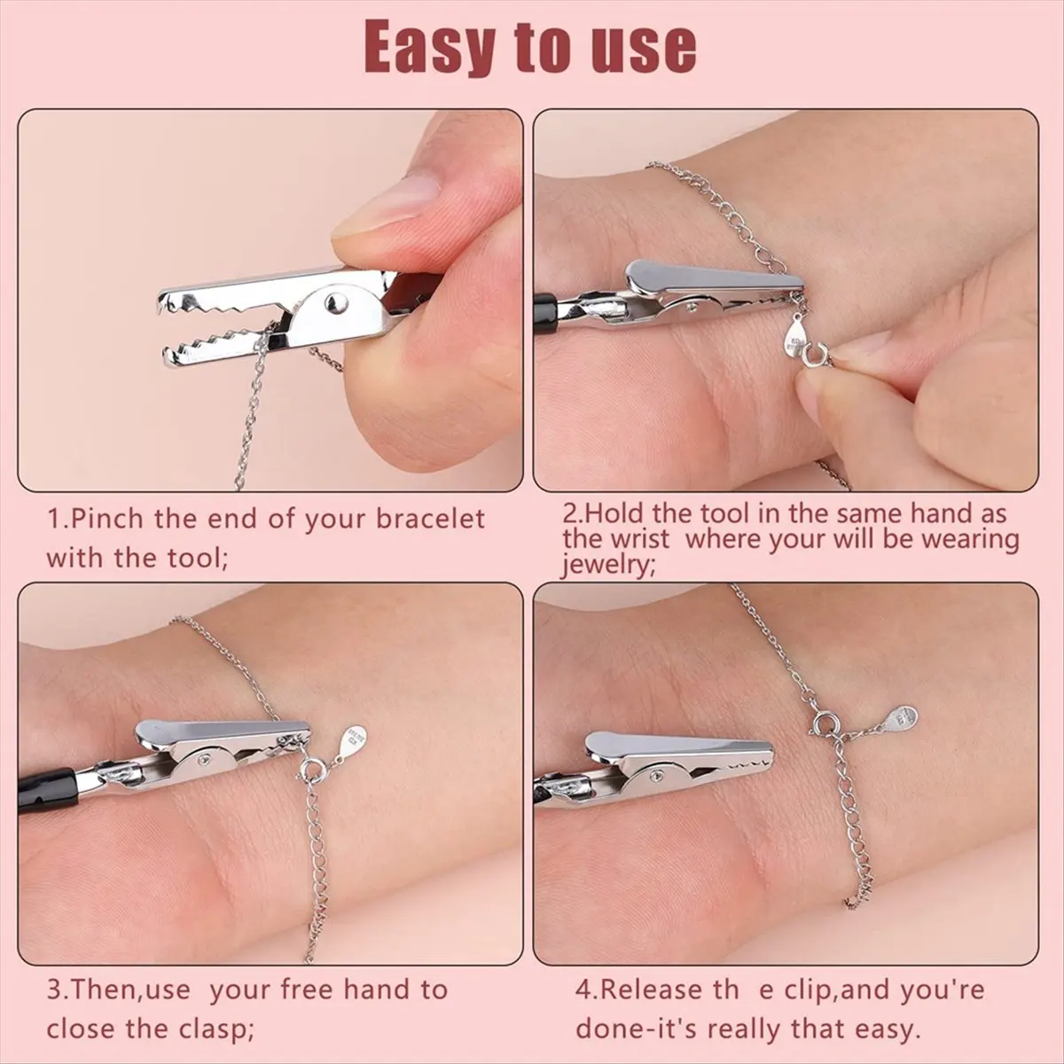 【~ New A64E】3pcs Bracelet Tools Jewelry Helper, Metallic Jewelry Helper Tool Bracelets Fastener for Bracelet Keychain
