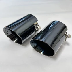 1pcs exhaust nozzle electroplated black stainless steel length 120mm large diameter 114mm open car muffler system AK car muffler