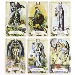 10.3*6 cm Eski Stil Tarot Güverte 78 Adet Vintage Çizimler Vurgulamak Temizle Sembolizm Rider Waite Sistemi Tarot Güverte