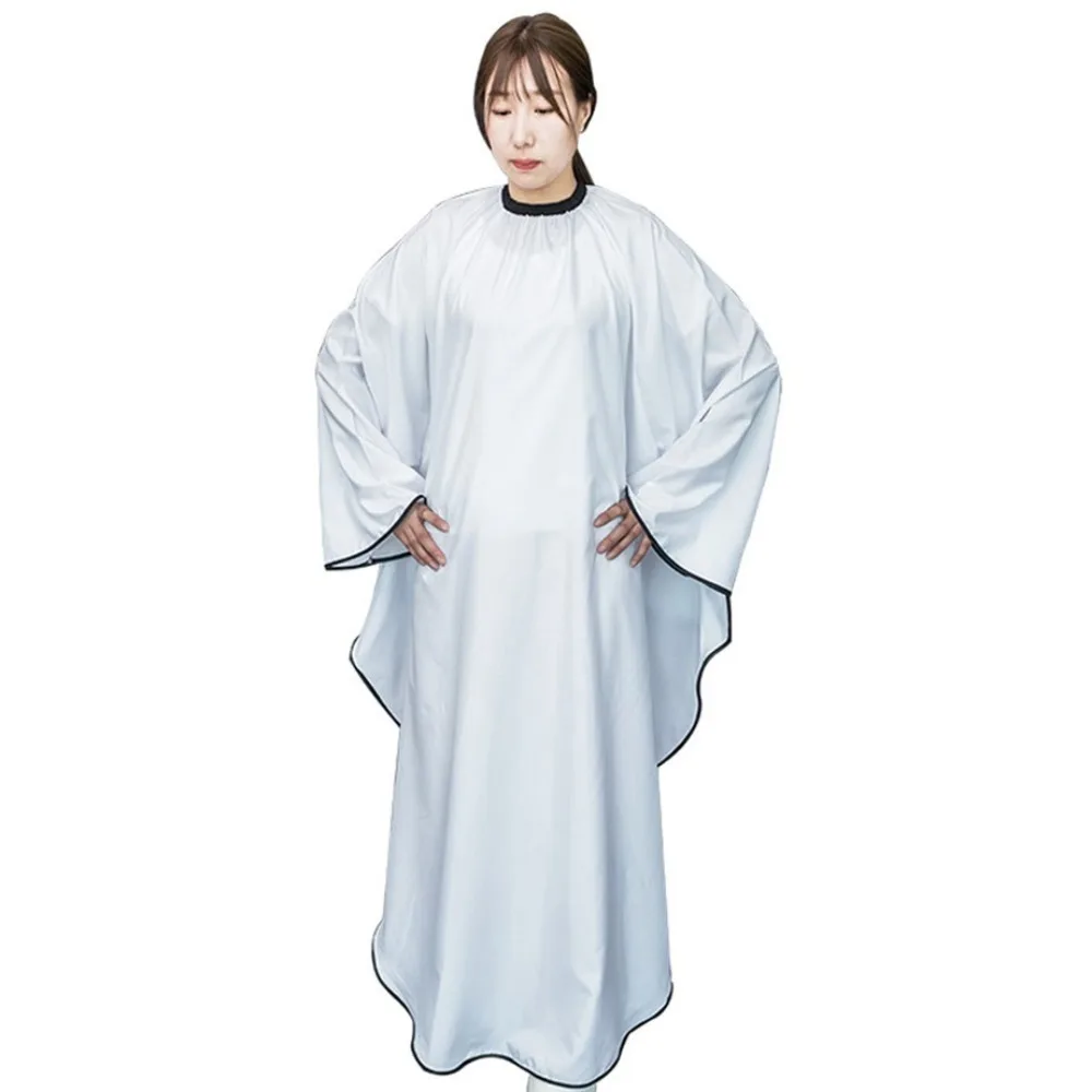 

Водонепроницаемая накидка для стрижки волос с длинными рукавами, профессиональное платье, фартук для стрижки, антистатическое парикмахерское пальто, парикмахерская ткань