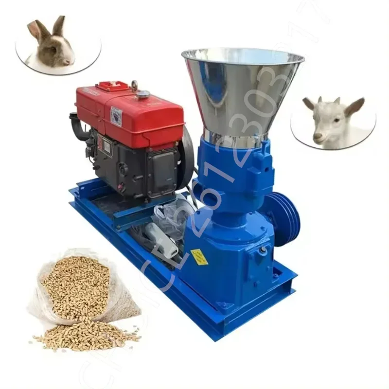 Diesel Engine Chicken Sheep Cattle Animal Poultry Farm Production Pelletizer Making Processing Feed Pellet Machine of Animal