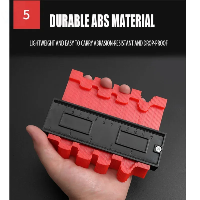 Nuevo calibre de contorno de perfil multifunción de 5/10 pulgadas, regla para fotocopiadora, plantilla de corte, regla de medida de madera para construcción, duplicador