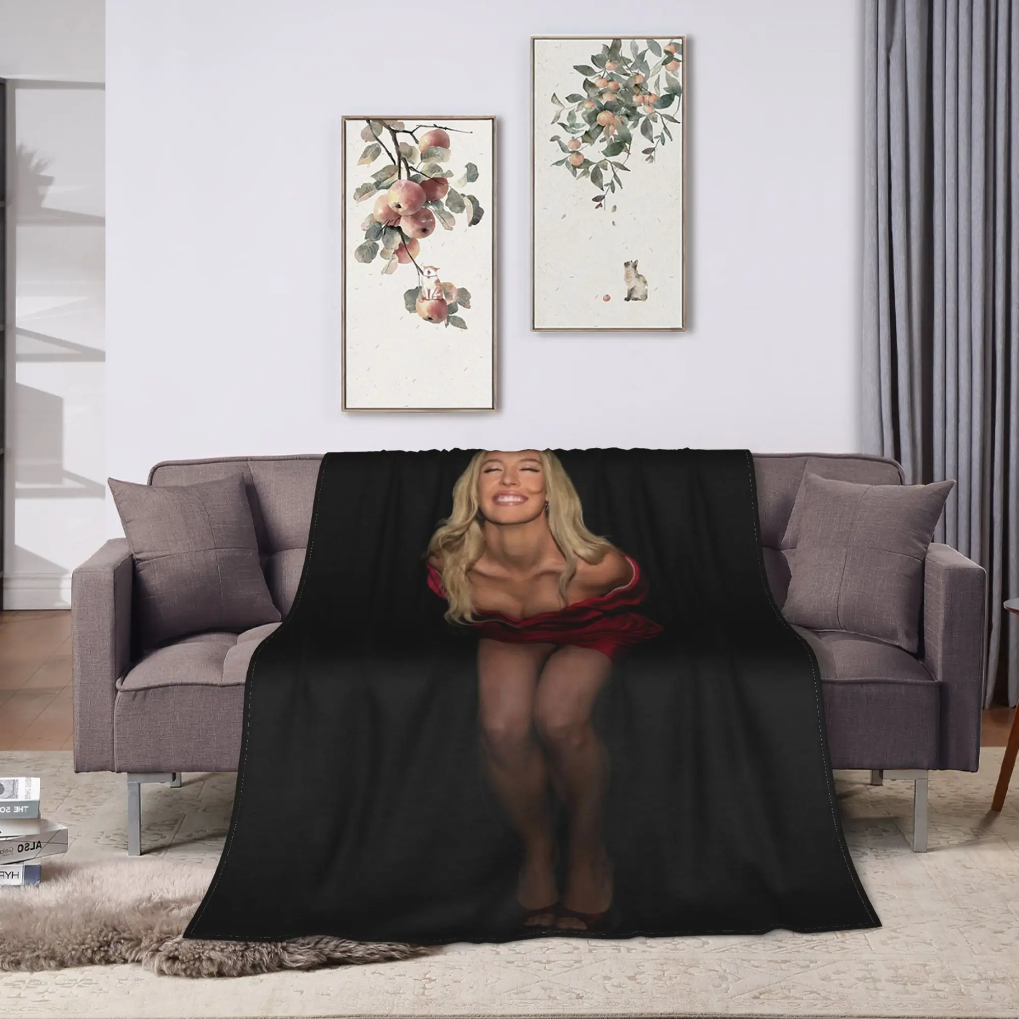 بطانية سيدني سويني فائقة النعومة من القطيفة للفتيات والأولاد وغطاء سرير من الفلانيل