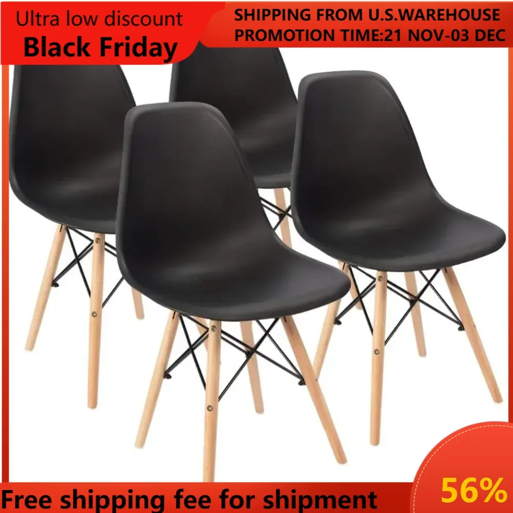 

Pre Assembled Modern Style Dining Chair Mid Century Modern DSW Chair, Shell Lounge Plastic Chair for Kitchen, Dining,Bedr