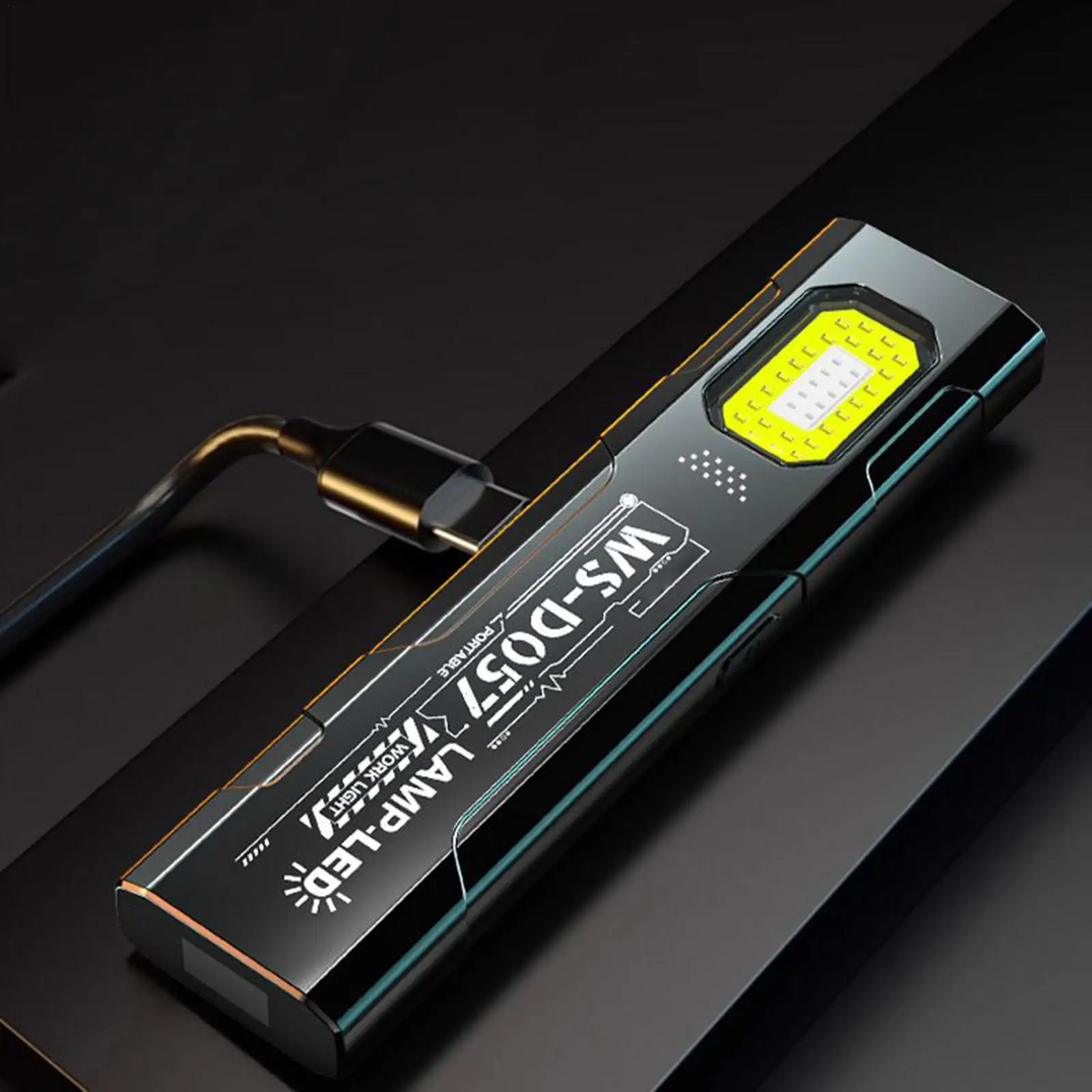 

Магнитный фонарик, 5 режимов, USB-магнитный задний зажим, лампа 800 мАч, светодиодный механический рабочий фонарь с задним зажимом для авторемонта, автомобиля