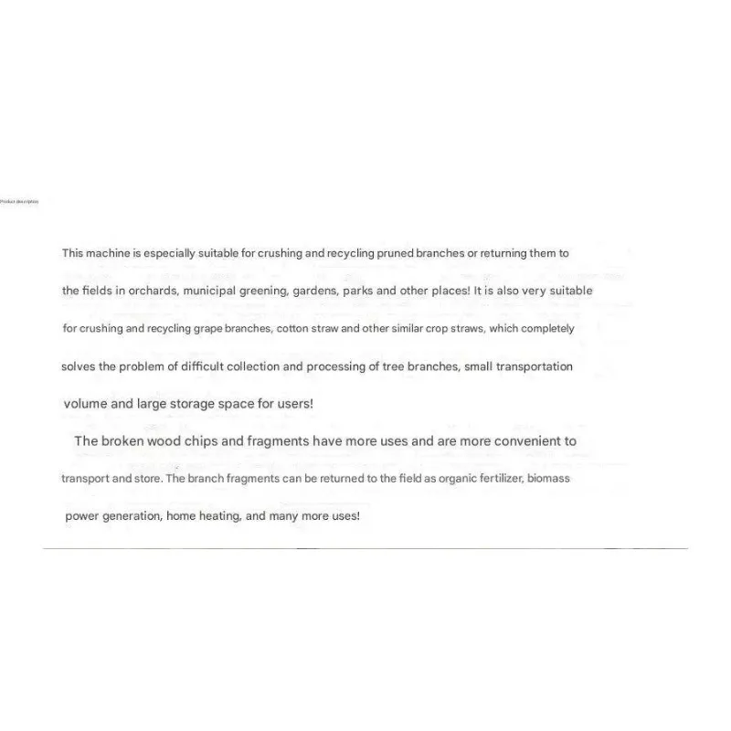 Movable Multi-funcational  Diesel Wood Branch Chipper Tree Sliage Thredder Chaff Cutter Hay Straw Chopper