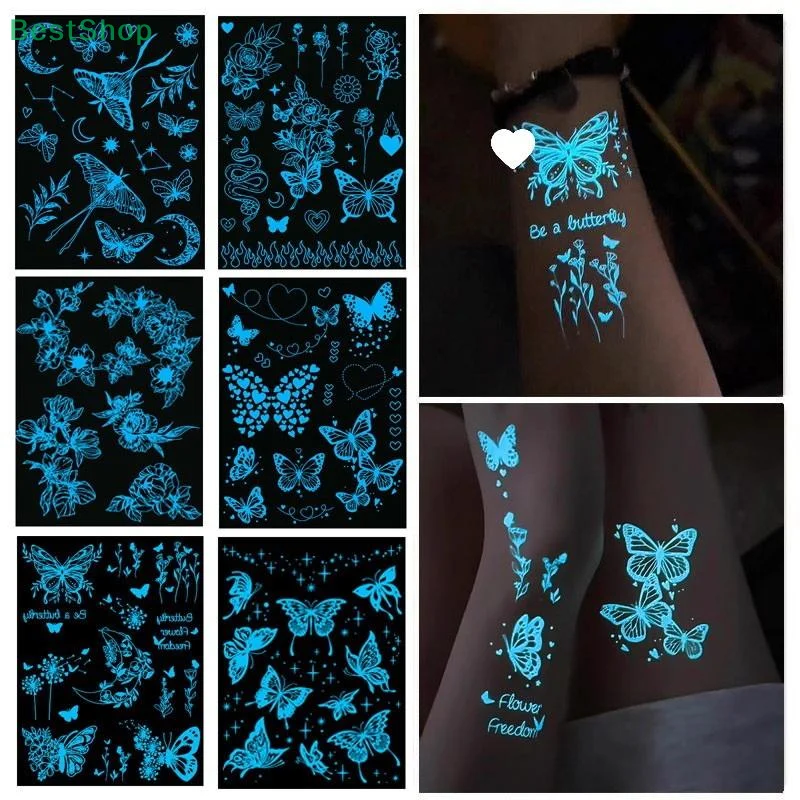 1-6-листов-синяя-светящаяся-татуировка-наклейка-водостойкая-временная-татуировка-на-палец-запястье-боди-арт-ложная-татуировка-бабочка