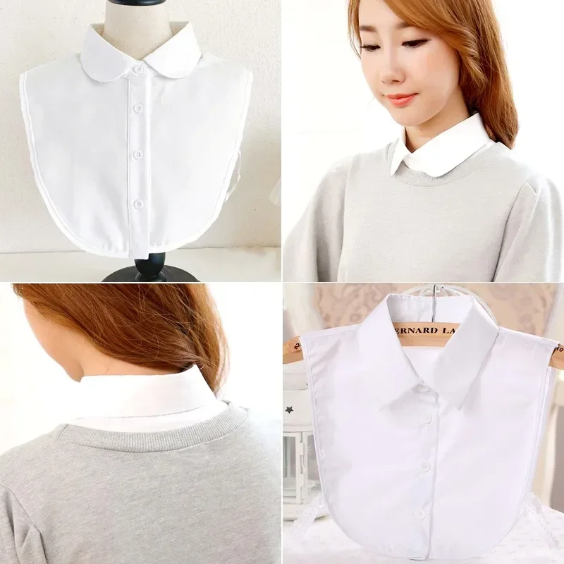 Women Cotton Fake Collar Decoration Blouse Detachable Shirt Collar Sweater False Collars Lapel Top Lady Apparel Accessories