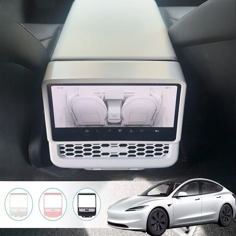 

Rear Screen Cover Protector Frame for Tesla Model Y Juniper Model 3 Highland Back Air Vent Trim Armrest Box Cover Accessories
