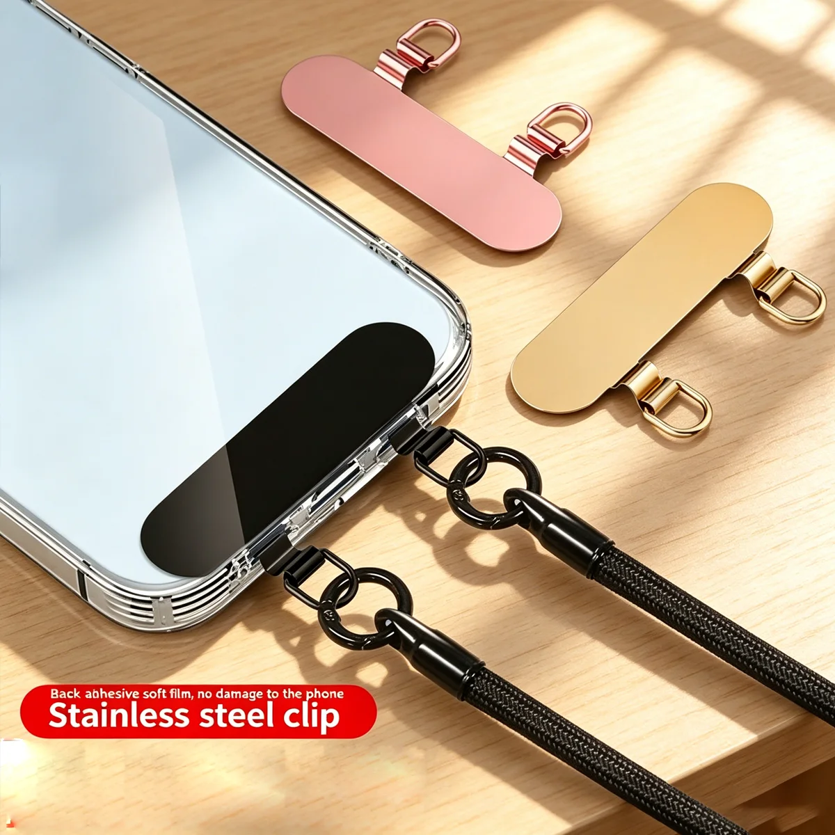 

Double hanging one character rotating phone clip, universal phone hanging rope pad, anti loss pad, phone case patch