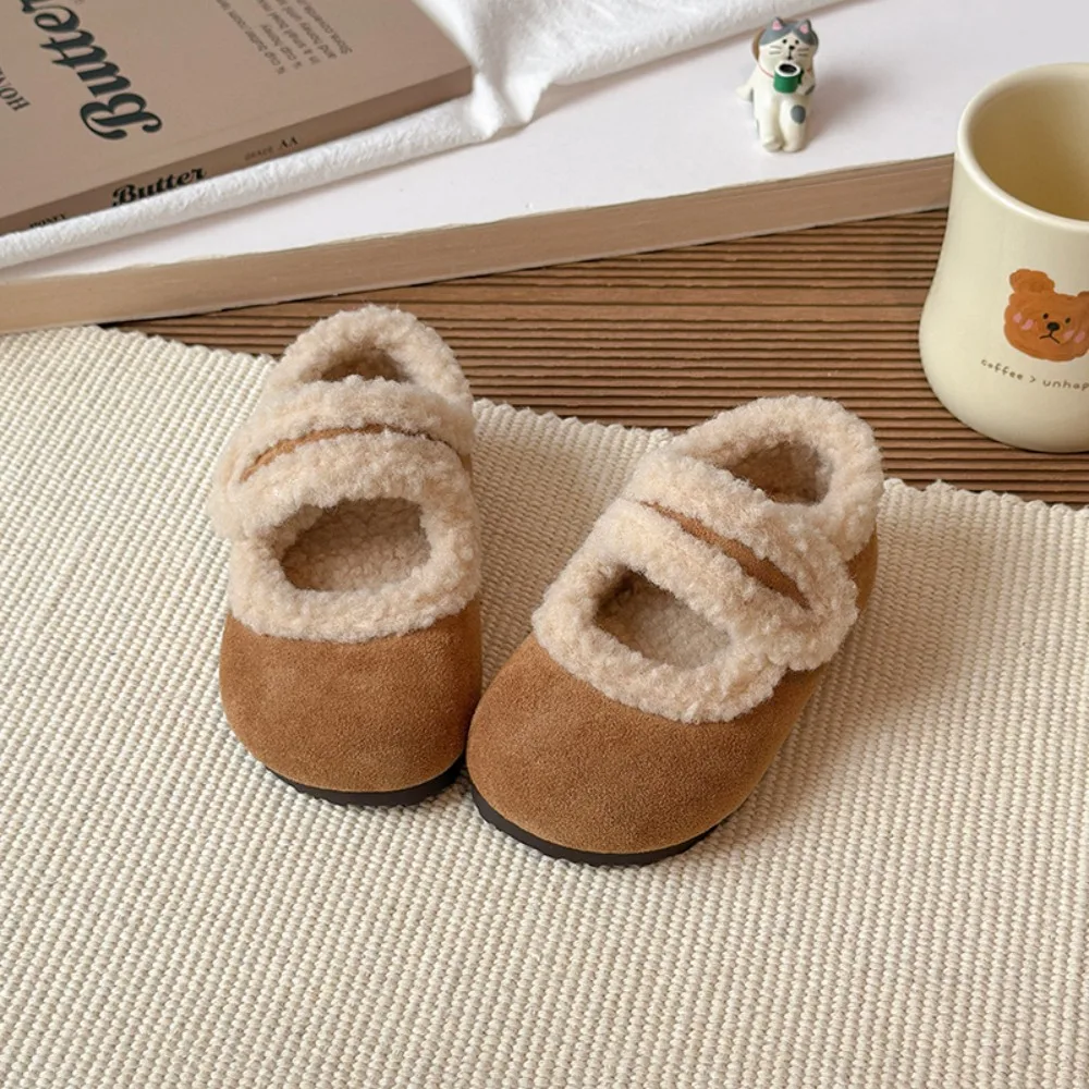 

Fashion Thickened and Children Cotton Shoes Anti-slip Keep Warm Kids Fur Shoes Soft Soles Versatile Walking Shoes Winter